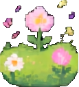 봄 풀 효과 C — 115×127 픽셀 아트 스프라이트