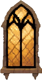 Stained Glass Building A — 139×264 pixel art sprite