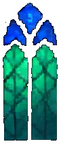 Stained Glass Building B - 90x210 pixel art sprite