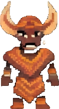 Personaje de Máscara Tribal B — sprite pixel art 119×217