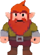 Personagem da Cidade Subterrânea A — sprite pixel art 140×191