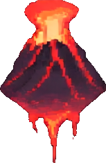 Enemigo Interior del Volcán A — sprite pixel art 153×235