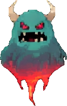 Enemigo Interior del Volcán C — sprite pixel art 132×207