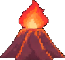 Volcano Interior Environment C - 256x384 pixel art sprite