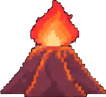 Entorno Interior del Volcán C — sprite pixel art 256×384