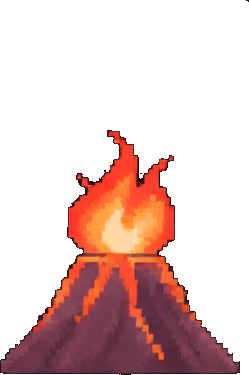 Volcano Interior Prop C - 256x384 pixel art sprite