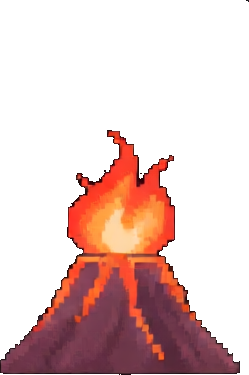 Vulkan Innen Gegenstand C — 256×384 Pixel-Art-Sprite