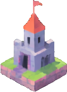 Efeito do Castelo Voxel C — sprite pixel art 132×180
