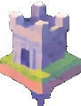 Objet du Château Voxel A — sprite pixel art 91×118