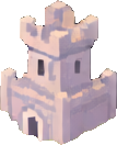 Voxel Castle Building A - 107x132 pixel art sprite