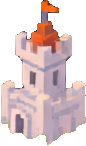 Voxel Castle Building B - 86x146 pixel art sprite