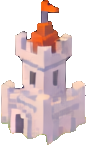 Voxel Castle Building B — 86×146 pixel art sprite