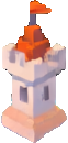 Estructura del castillo voxel C — sprite pixel art 62×130