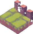 Voxel Castle Tile A - 117x118 pixel art sprite
