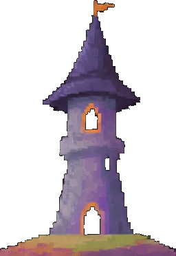 Wizard Tower Structure C - 256x384 pixel art sprite