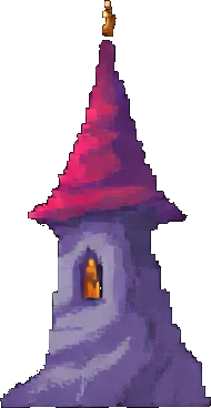 Wizard Tower Tile A - 256x384 pixel art sprite