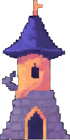 Wizard Tower Tile D - 256x384 pixel art sprite