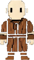 Personagem da aldeia xilogravada A — sprite pixel art 120×210