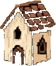 Walddruckdorf Struktur C — 113×132 Pixel-Art-Sprite
