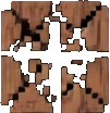 Azulejo da aldeia xilogravada A — sprite pixel art 101×104