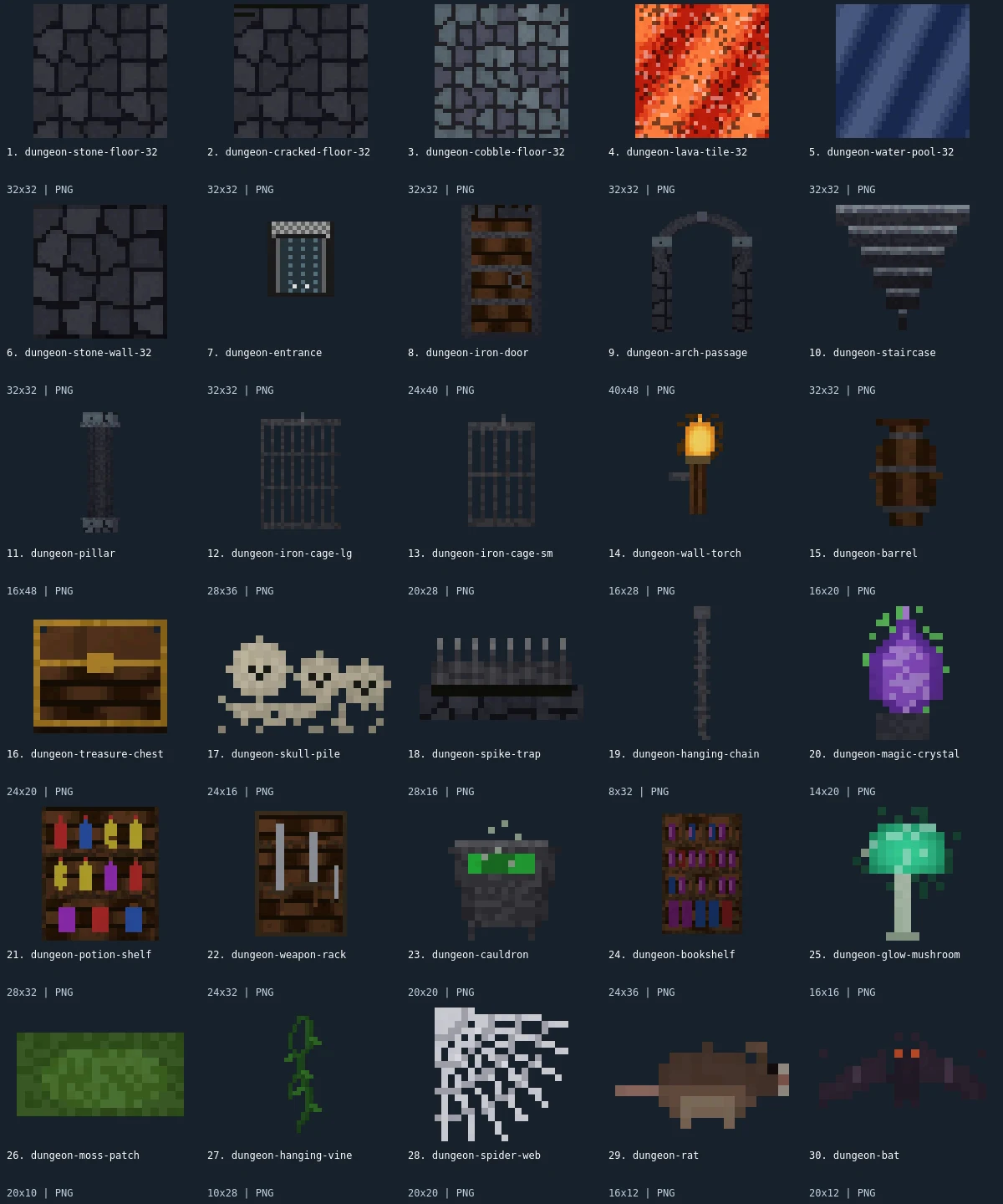 Free Dungeon Tileset and Props